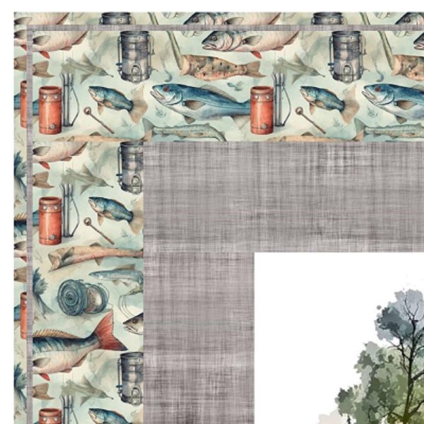 Gone Bass Fishing Wall Hanging 42  x 42  For Sale - Image 2