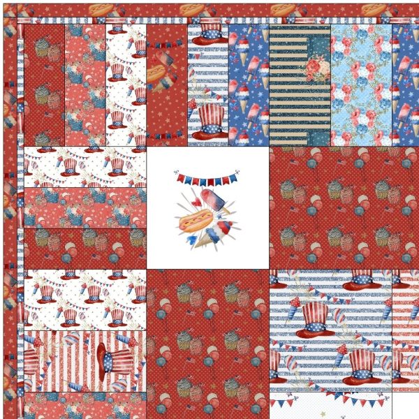 Celebrate Freedom Picnic Quilt Kit - 73 1 2  x 73 1 2  Discount - Image 2