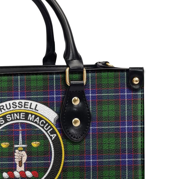 Russell Modern Tartan Crest Leather Handbag Discount - Image 5