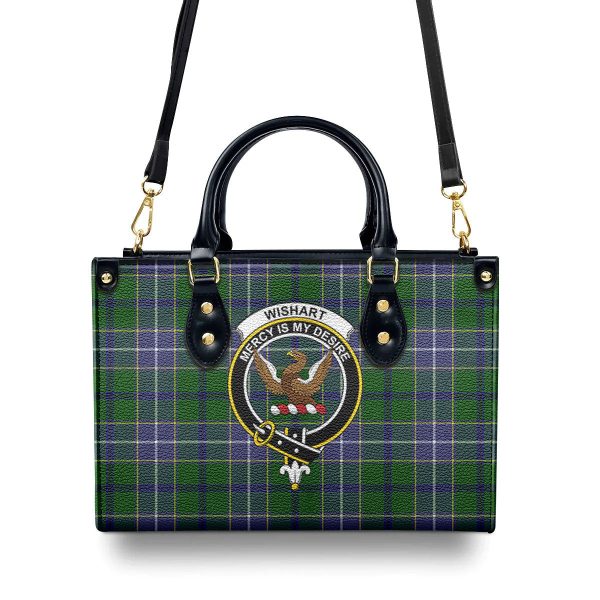 Wishart Hunting Tartan Crest Leather Handbag For Cheap - Image 4