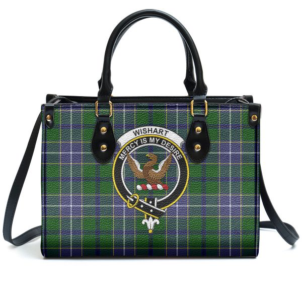 Wishart Hunting Tartan Crest Leather Handbag For Cheap - Image 2