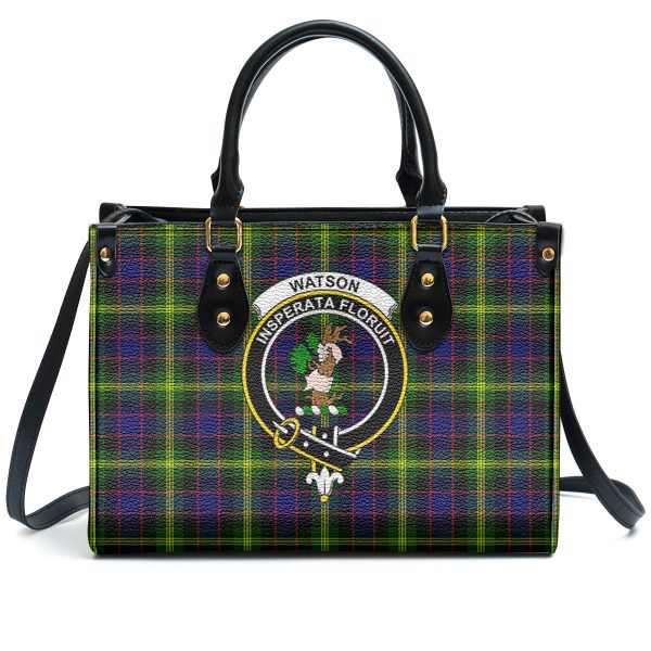 Watson Modern Tartan Crest Leather Handbag Supply - Image 2