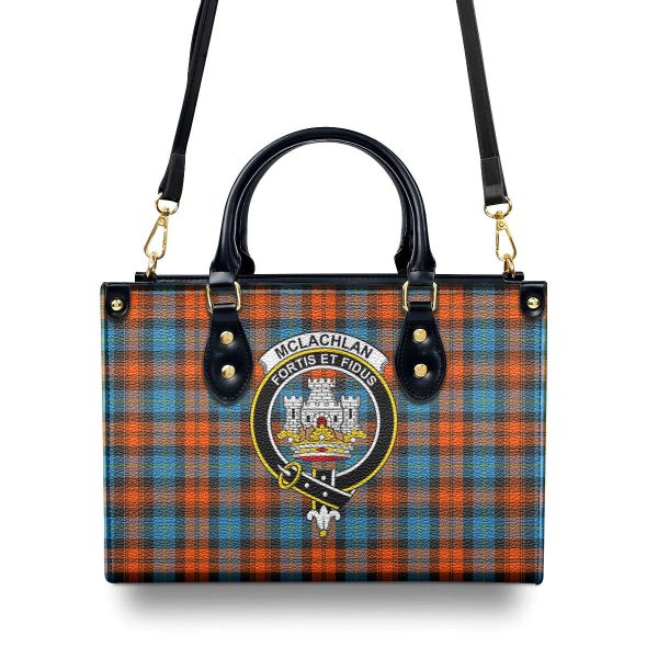 McLachlan Ancient Tartan Crest Leather Handbag Fashion - Image 4