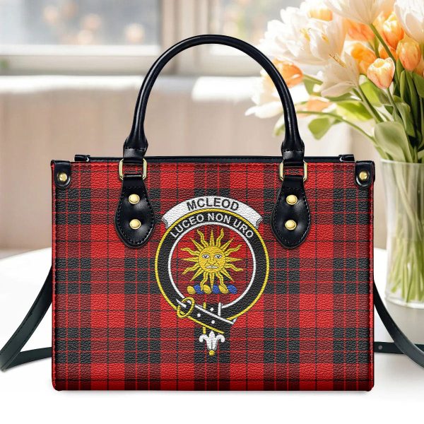 McLeod of Raasay Tartan Crest Leather Handbag Hot on Sale
