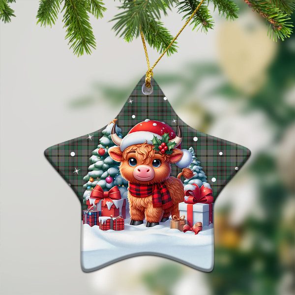 Craig Tartan Christmas Ceramic Ornament - Highland Cow Winter Style Fashion - Image 4