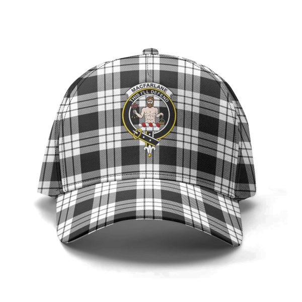 MacFarlane Black _ White Tartan Crest Classic Cap Hot on Sale