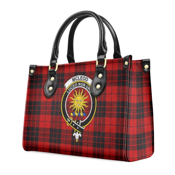 McLeod of Raasay Tartan Crest Leather Handbag Hot on Sale - Image 3