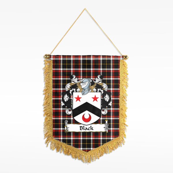 Black Tartan Coat of Arms Wall Hanging Banner Fashion