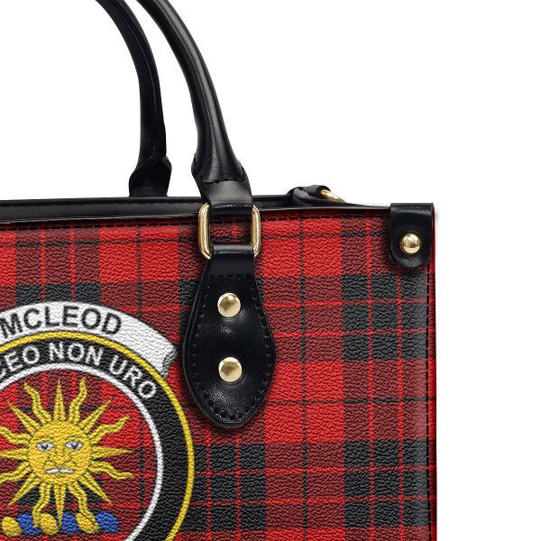 McLeod of Raasay Tartan Crest Leather Handbag Hot on Sale - Image 5