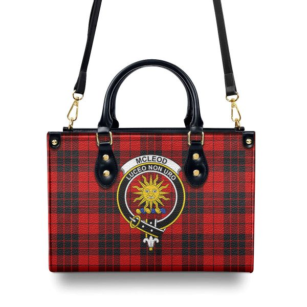 McLeod of Raasay Tartan Crest Leather Handbag Hot on Sale - Image 4