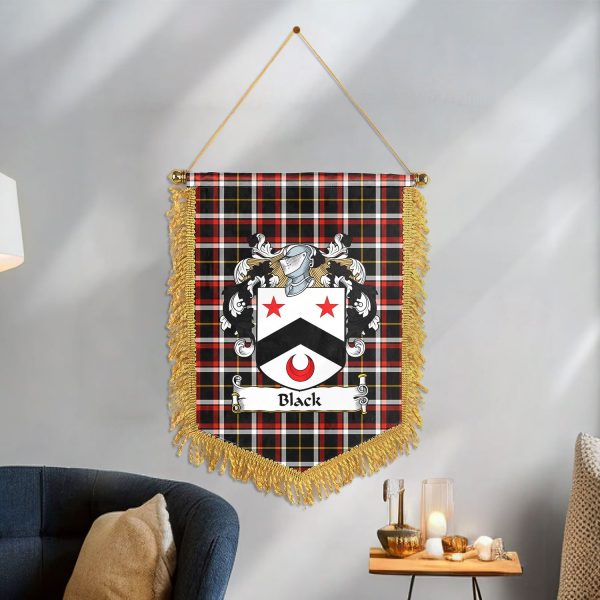 Black Tartan Coat of Arms Wall Hanging Banner Fashion - Image 3