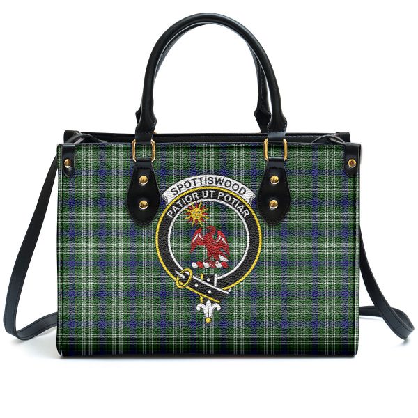Spottiswood Tartan Crest Leather Handbag Online Hot Sale - Image 2