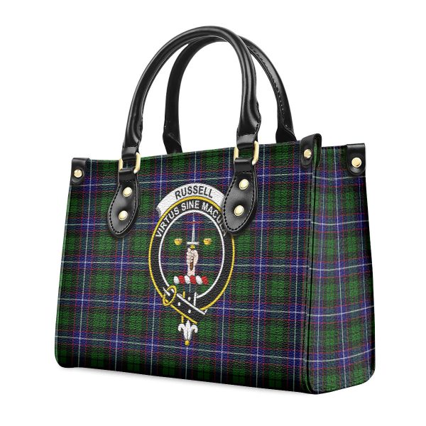 Russell Modern Tartan Crest Leather Handbag Discount - Image 3