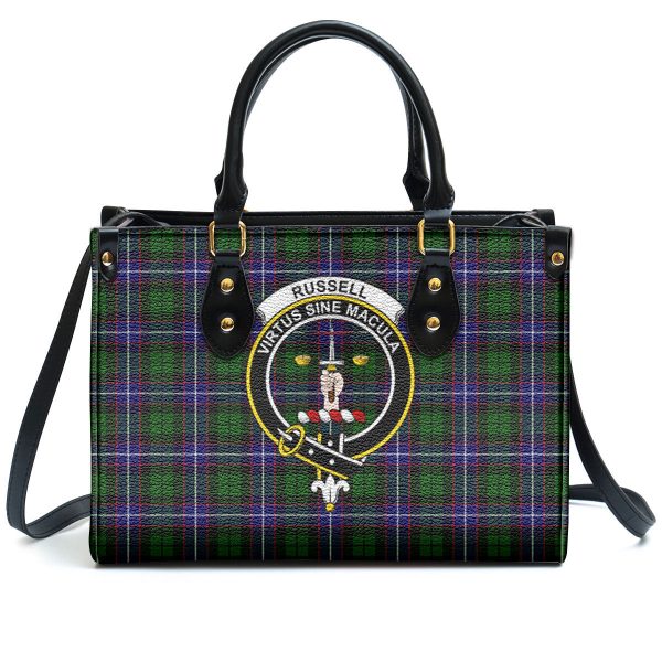 Russell Modern Tartan Crest Leather Handbag Discount - Image 2
