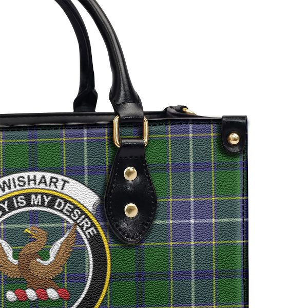 Wishart Hunting Tartan Crest Leather Handbag For Cheap - Image 5