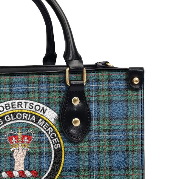 Robertson Hunting Ancient Tartan Crest Leather Handbag For Discount - Image 5