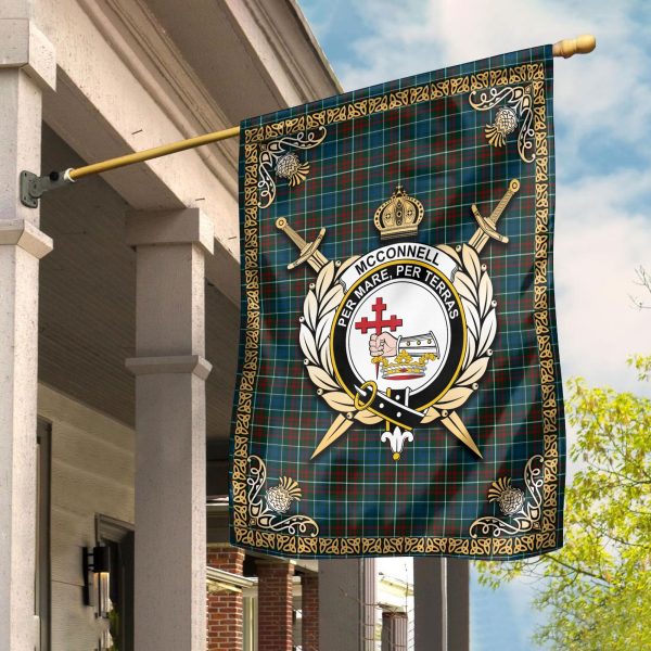 McConnell Tartan Crest Garden Flag - Celtic Thistle Style on Sale