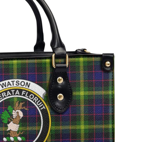Watson Modern Tartan Crest Leather Handbag Supply - Image 5