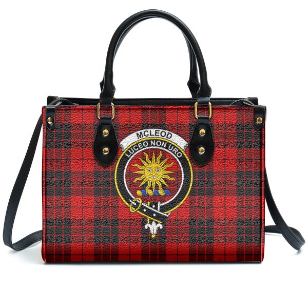 McLeod of Raasay Tartan Crest Leather Handbag Hot on Sale - Image 2