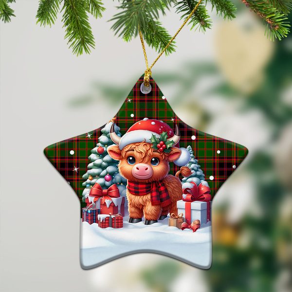 Buchan Modern Tartan Christmas Ceramic Ornament - Highland Cow Winter Style Hot on Sale - Image 4