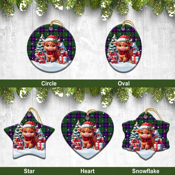 Armstrong Modern Tartan Christmas Ceramic Ornament - Highland Cow Winter Style Fashion