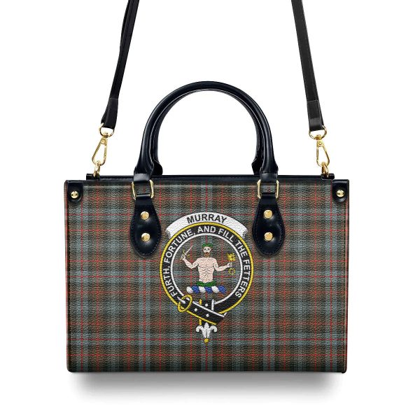 Murray of Atholl Weathered Tartan Crest Leather Handbag Supply - Image 4