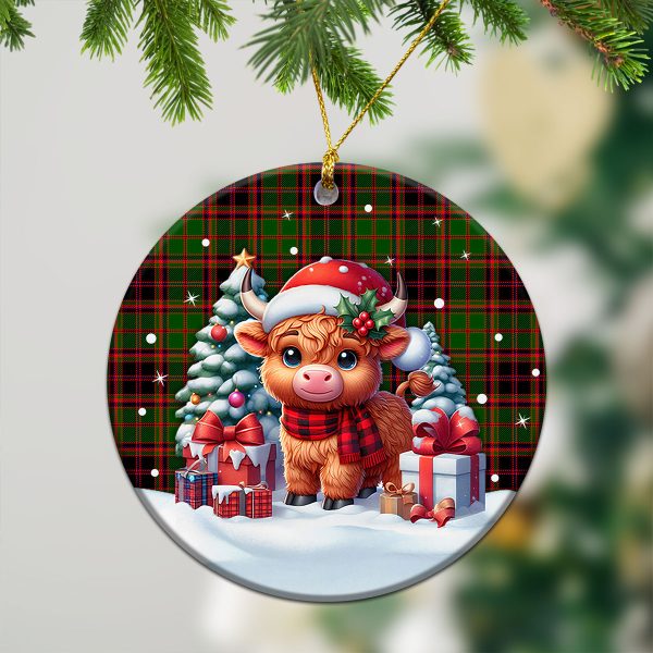 Buchan Modern Tartan Christmas Ceramic Ornament - Highland Cow Winter Style Hot on Sale - Image 2