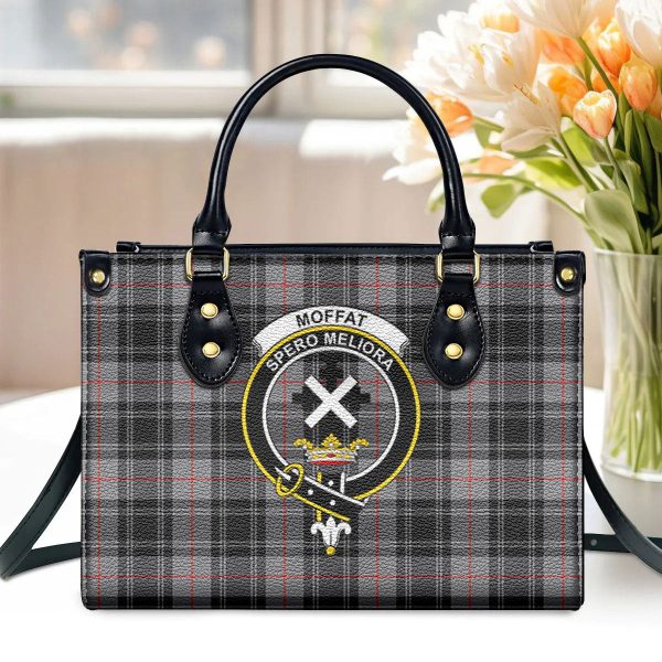 Moffat Modern Tartan Crest Leather Handbag Sale