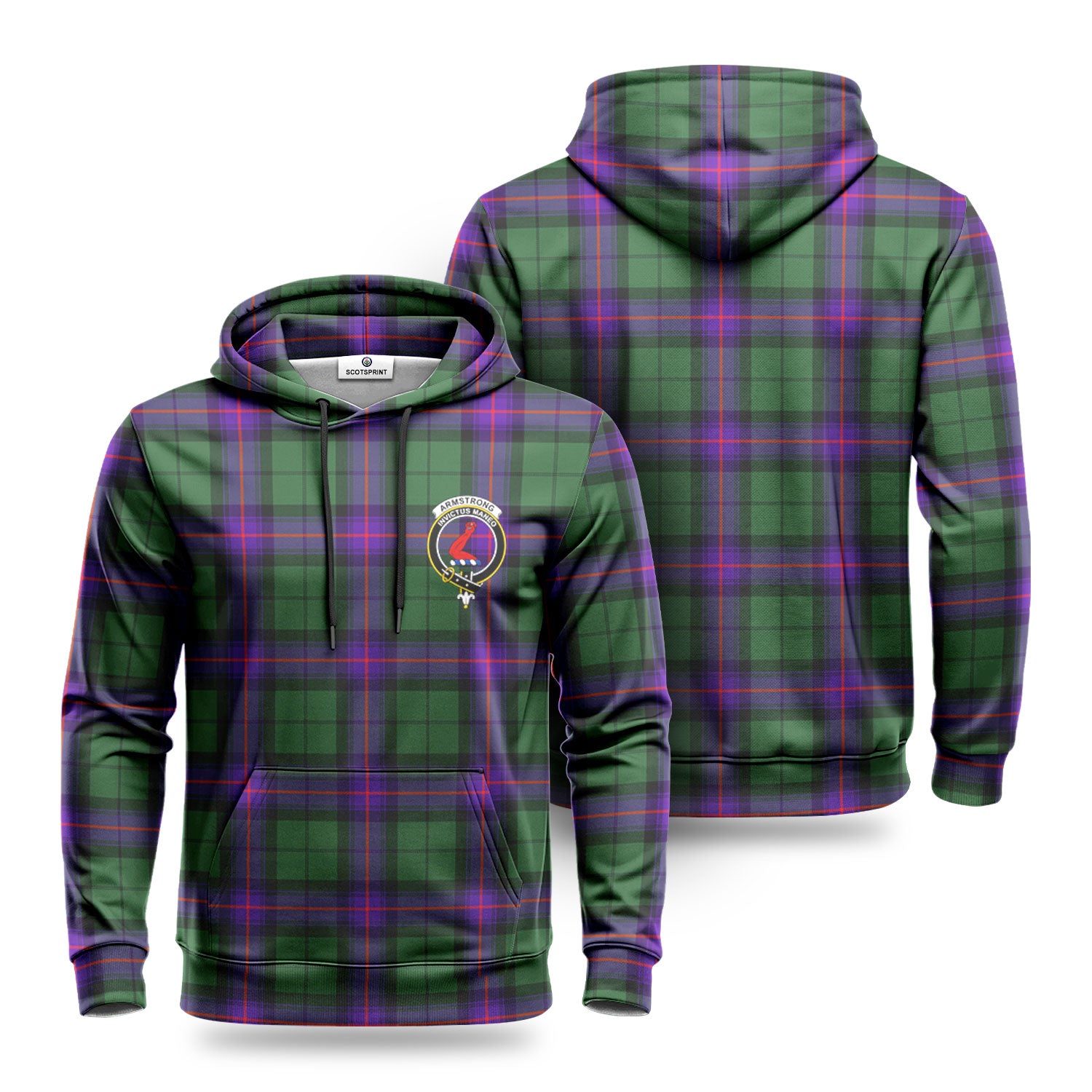 Armstrong Modern Tartan Crest Hoodie Online now