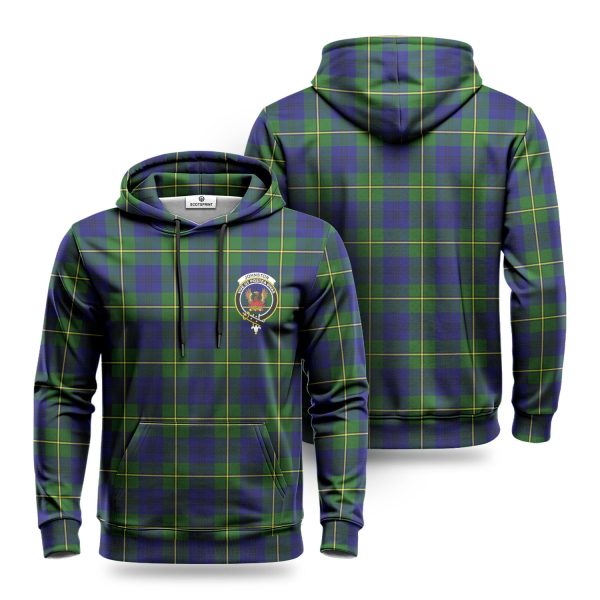 Johnston of Caskieben Tartan Crest Hoodie Online Sale