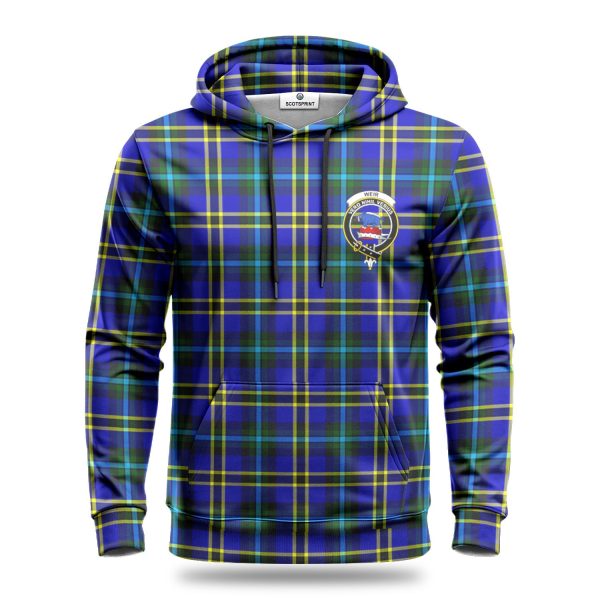 Weir Modern Tartan Crest Hoodie Sale - Image 2