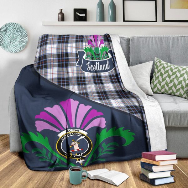 McRae Dress Modern Tartan Crest Premium Blanket - Thistle Style Online now - Image 3