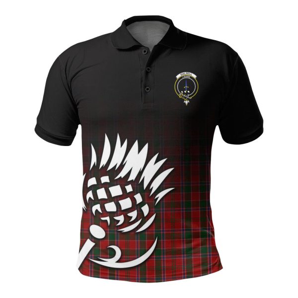 Dalzell Tartan Crest Polo Shirt - Thistle Black Style Online now