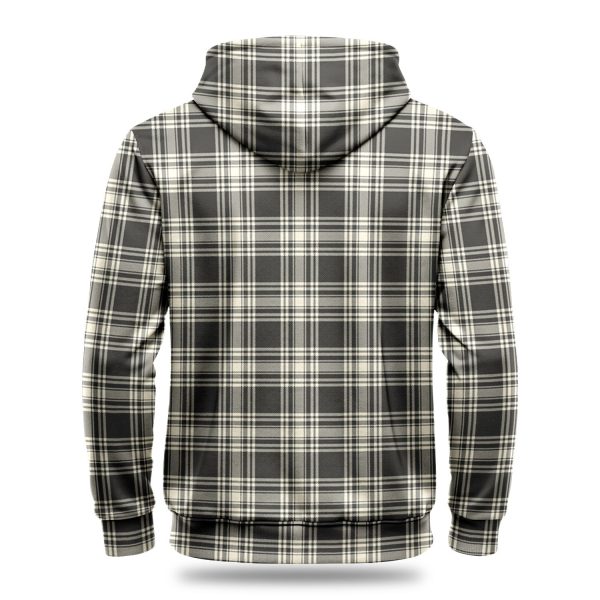 Menzies Black - White Ancient Tartan Crest Hoodie Discount - Image 4