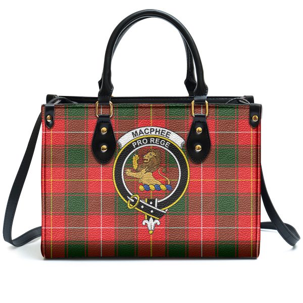 MacPhee Modern Tartan Crest Leather Handbag Online now - Image 2