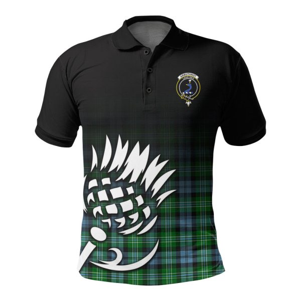Arbuthnot Ancient Tartan Crest Polo Shirt - Thistle Black Style For Cheap