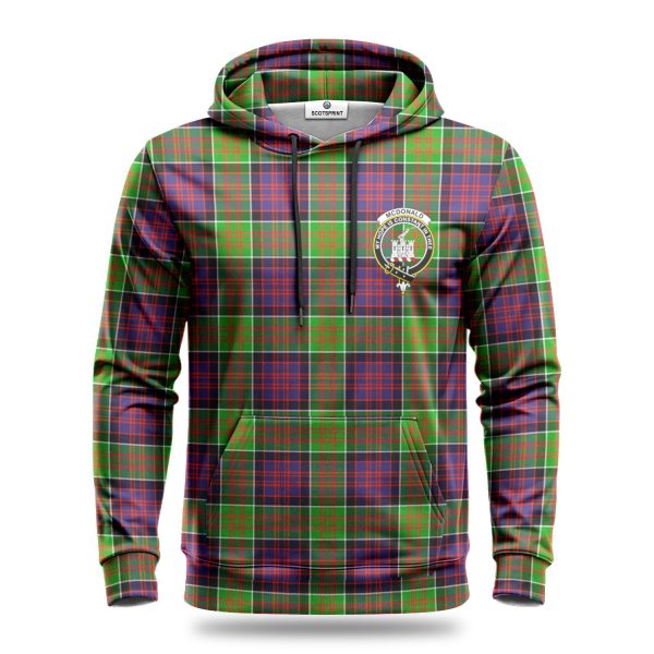 McDonald (Clan Ranald) Tartan Crest Hoodie Cheap - Image 2