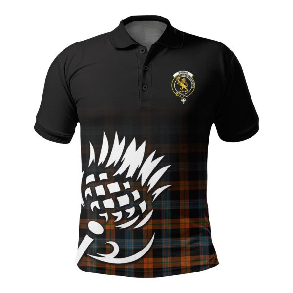 Brown Ancient Tartan Crest Polo Shirt - Thistle Black Style Fashion