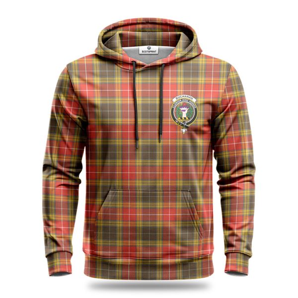 Buchanan Old Set Weathered Tartan Crest Hoodie Hot on Sale - Image 2