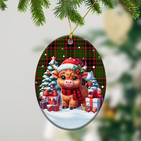 Buchan Modern Tartan Christmas Ceramic Ornament - Highland Cow Winter Style Hot on Sale - Image 3