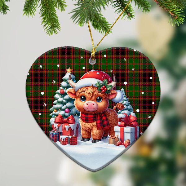 Buchan Modern Tartan Christmas Ceramic Ornament - Highland Cow Winter Style Hot on Sale - Image 5