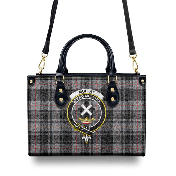 Moffat Modern Tartan Crest Leather Handbag Sale - Image 4