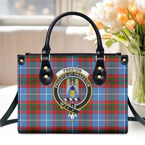Preston Tartan Crest Leather Handbag Online Hot Sale