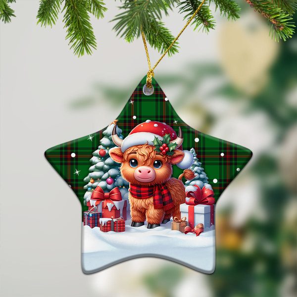 Anstruther Tartan Christmas Ceramic Ornament - Highland Cow Winter Style For Sale - Image 4