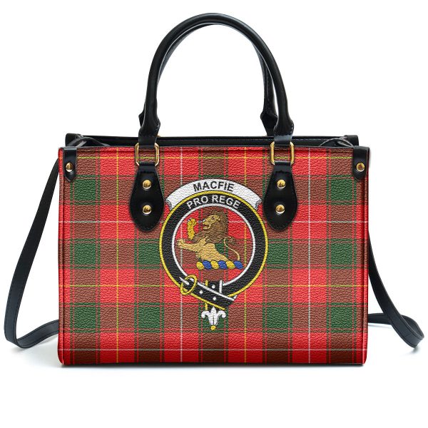 MacFie Tartan Crest Leather Handbag Online - Image 2