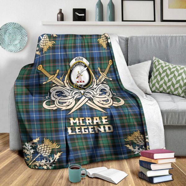 McRae Hunting Ancient Tartan Gold Courage Symbol Blanket Cheap - Image 3