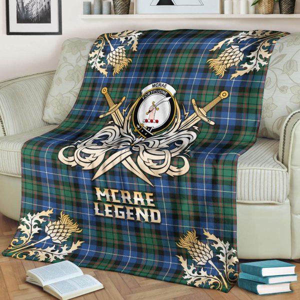 McRae Hunting Ancient Tartan Gold Courage Symbol Blanket Cheap - Image 2