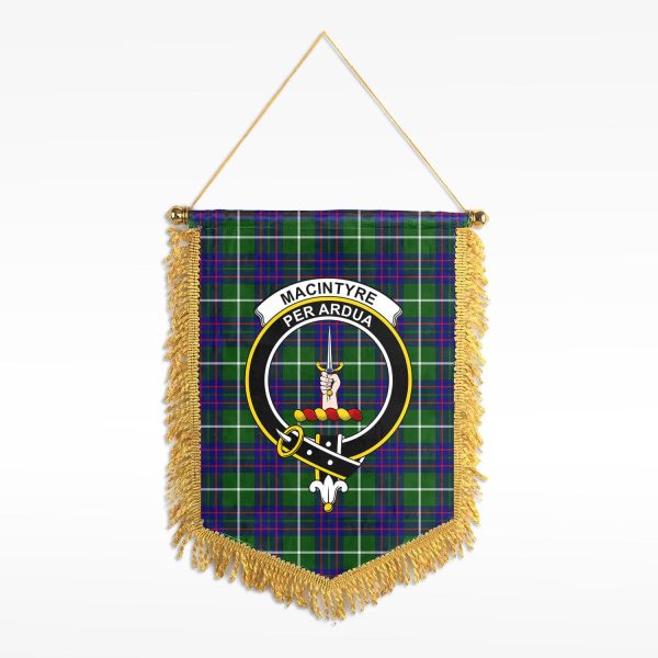 MacIntyre Hunting Modern Tartan Crest Wall Hanging Banner on Sale