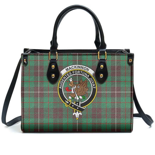 MacKinnon Hunting Ancient Tartan Crest Leather Handbag Online Hot Sale - Image 2