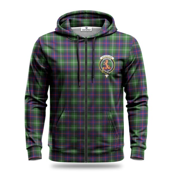 Sutherland Modern Tartan Crest Hoodie Supply - Image 3
